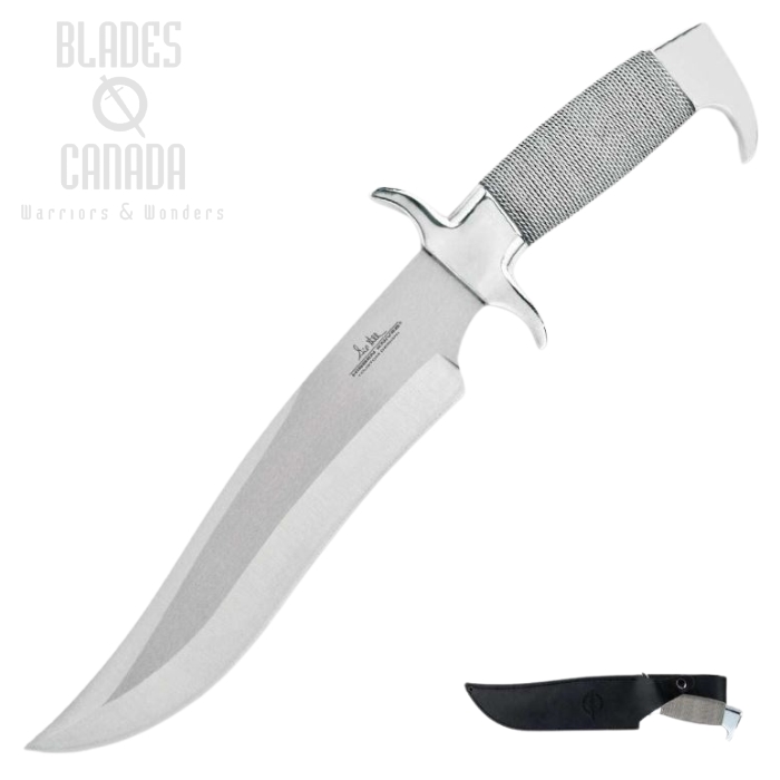 Gil Hibben Highlander Bowie Fixed Blade Knife, Leather Sheath, GH627